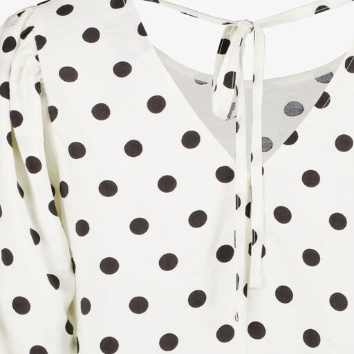 Dames top met polkadots wit