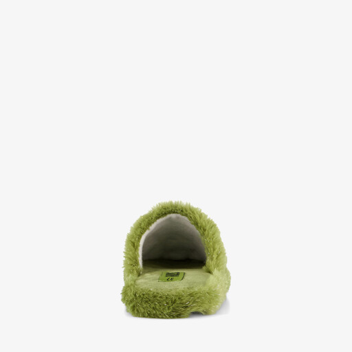 Fluffy dames instap pantoffels matcha groen
