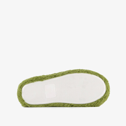 Fluffy dames instap pantoffels matcha groen