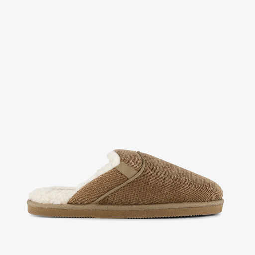 Gevoerde heren instap pantoffels bruin