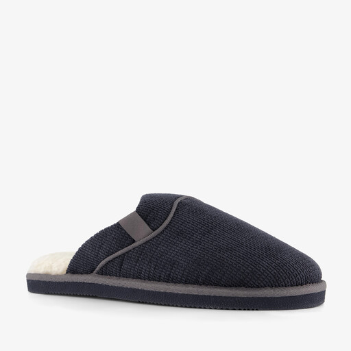 Gevoerde heren instap pantoffels donkerblauw
