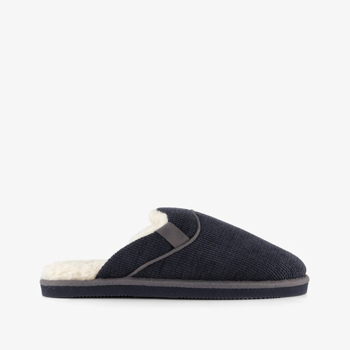 Gevoerde heren instap pantoffels donkerblauw