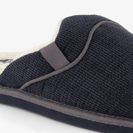 Gevoerde heren instap pantoffels donkerblauw