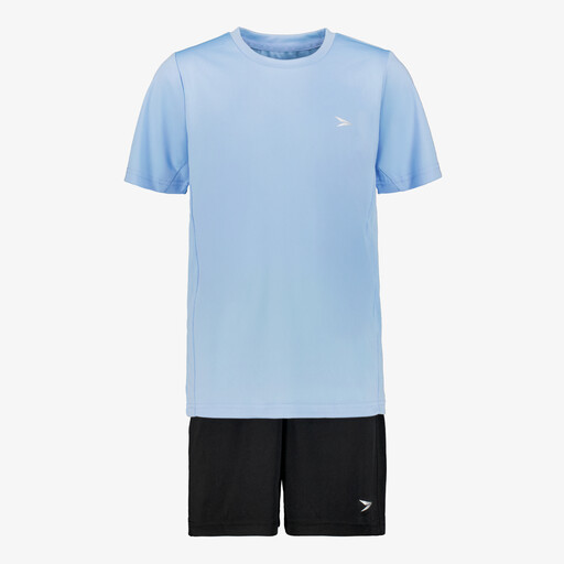Tweedelig kinder sport set blauw zwart