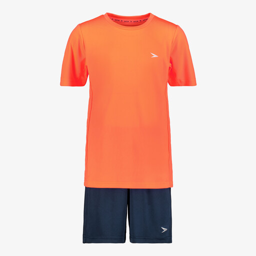 Tweedelig kinder sport set oranje blauw