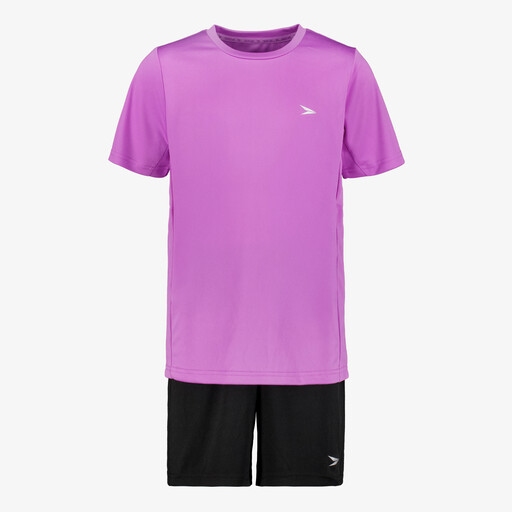 Tweedelige meisjes sport set paars zwart