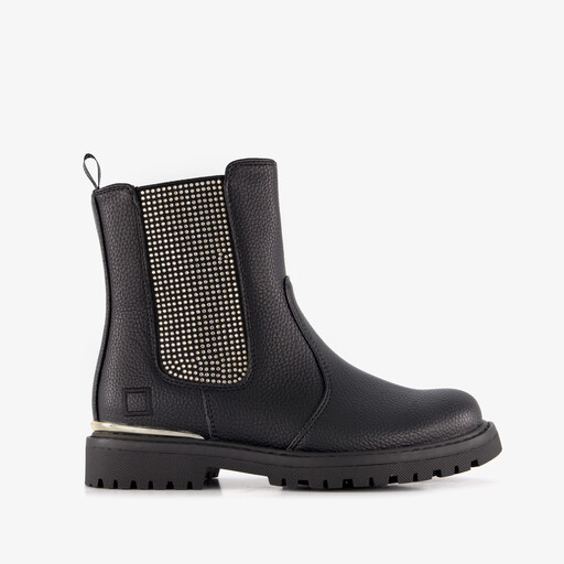 Meisjes Chelsea boots met studs zwart
