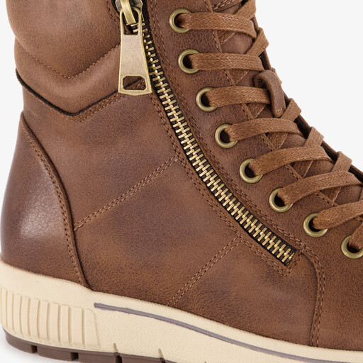 Hoge dames sneakers cognac