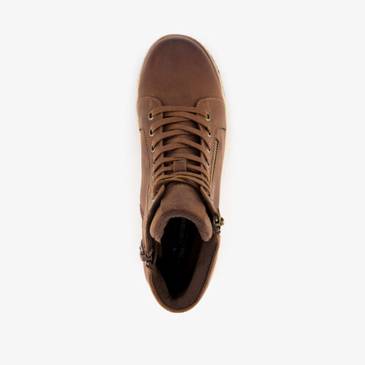 Hoge dames sneakers cognac