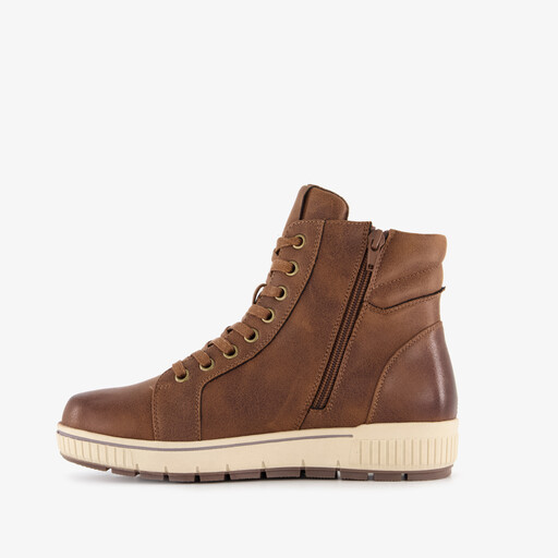 Hoge dames sneakers cognac