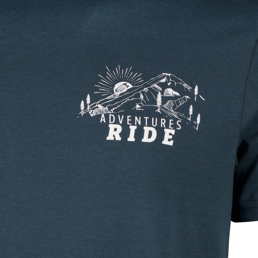 Heren T-shirt met backprint blauw