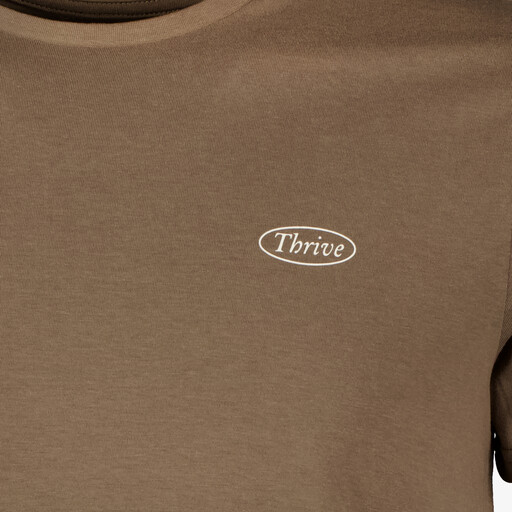 Heren T-shirt met backprint bruin
