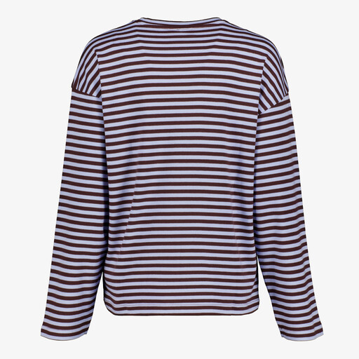 Gestreept dames shirt met lange mouwen blauw
