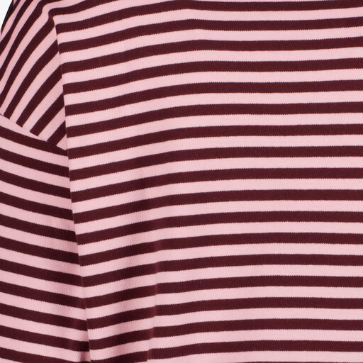 Gestreept dames shirt met lange mouwen roze