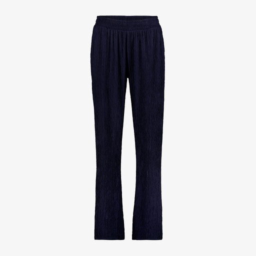 Dames plissé broek donkerblauw