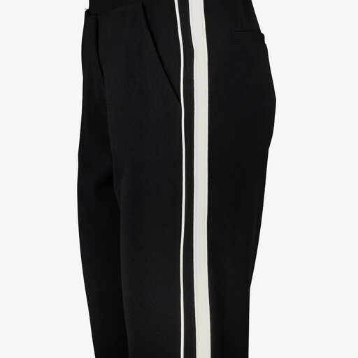 Dames broek met biezen zwart wit