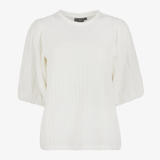 Dames shirt met pofmouwen wit