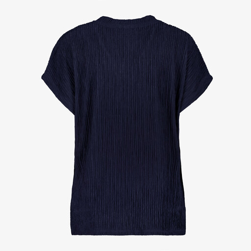 Dames plissé top donkerblauw