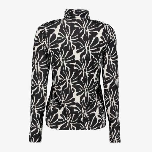 Dames coltrui met bloemenprint zwart wit