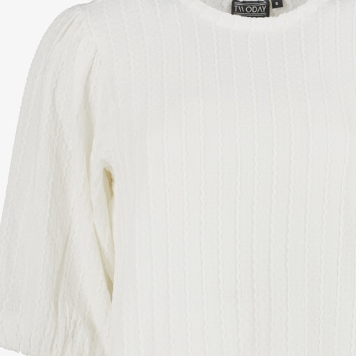 Dames shirt met pofmouwen wit