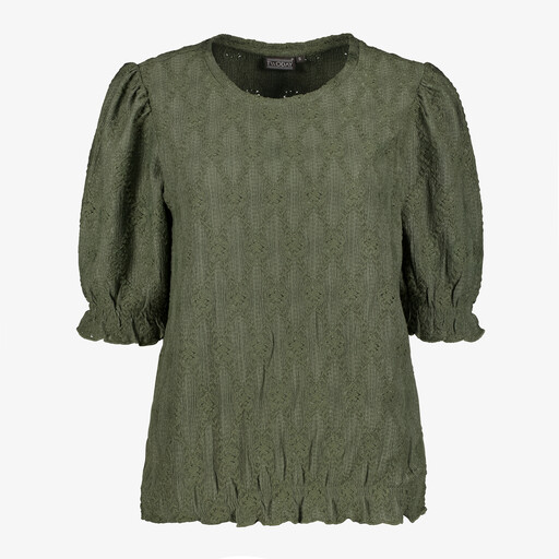 Dames top met pofmouwen groen