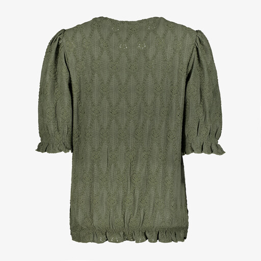 Dames top met pofmouwen groen