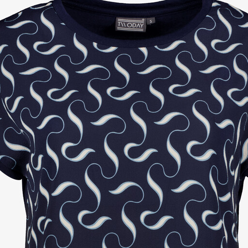 Dames T-shirt met print blauw