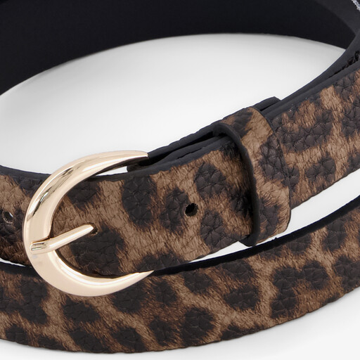 Dames riem met panterprint bruin