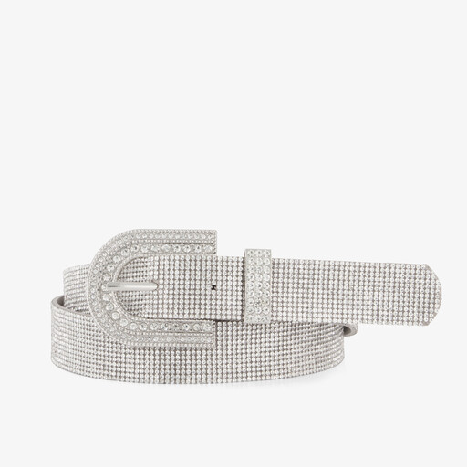 Dames riem met strass steentjes zilver