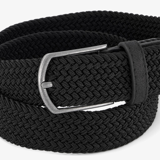 Heren riem gevlochten zwart
