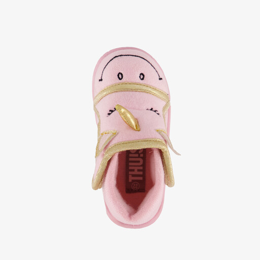 Meisjes pantoffels met eenhoorn roze goud
