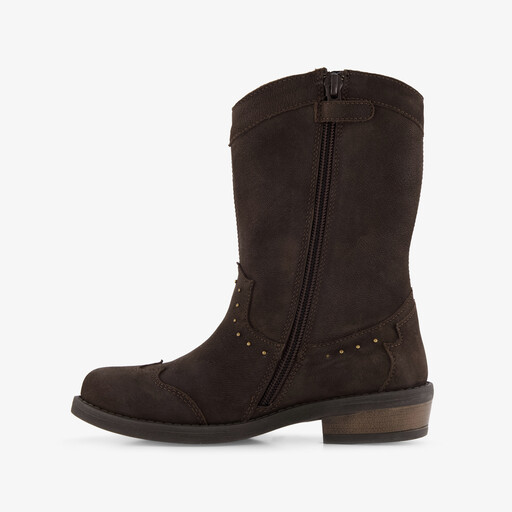 Suède meisjes cowboylaarzen donkerbruin