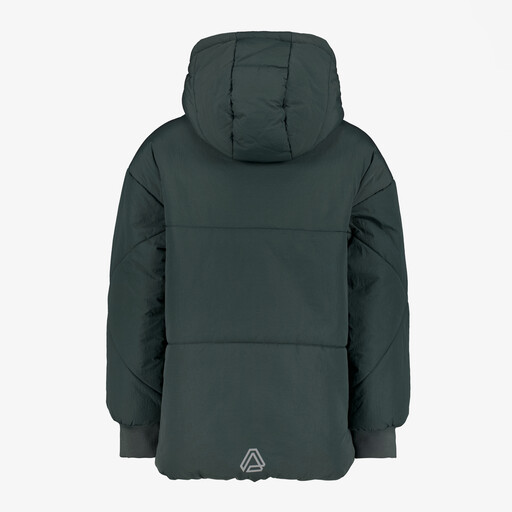 Jongens winterjas met capuchon groen