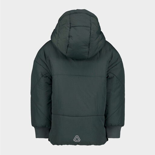 Jongens winterjas met capuchon groen