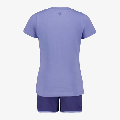 Cropped meisjes sport T-shirt met tekstopdruk paars