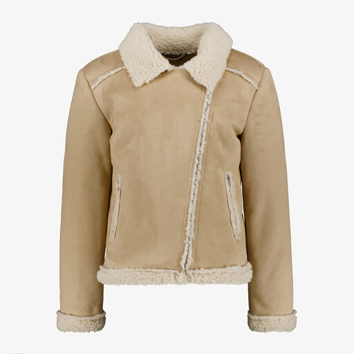 Meisjes teddy jas bruin