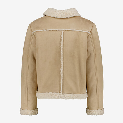 Meisjes teddy jas bruin