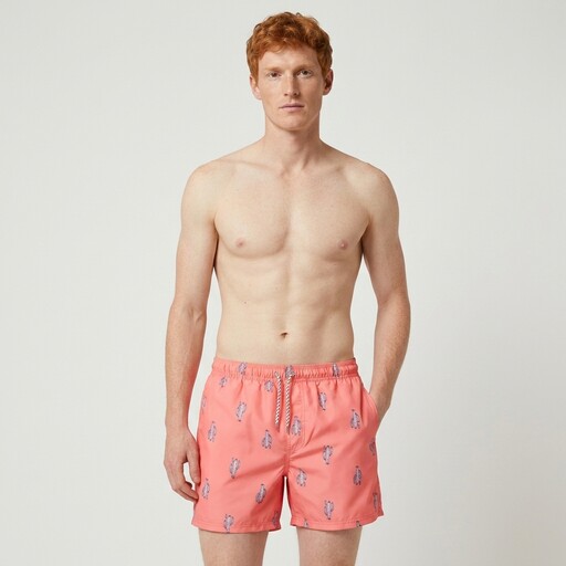 Heren zwemshort met cactussen roze