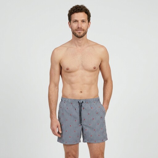 Heren zwemshort gestreept blauw