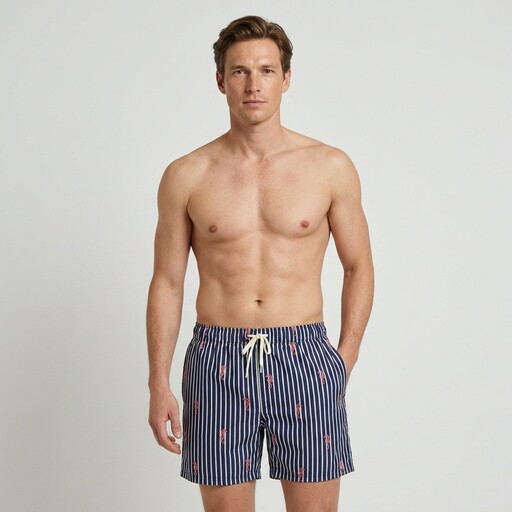 Heren zwemshort gestreept blauw