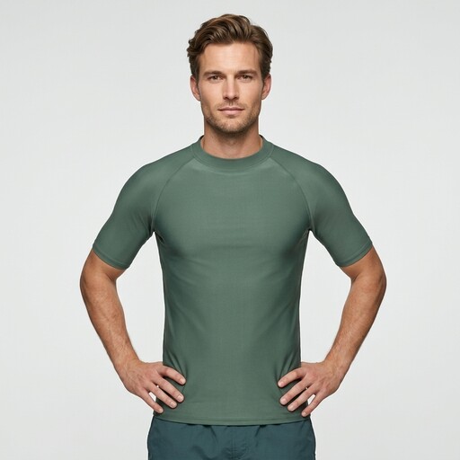 Heren UV zwemshirt met korte mouwen groen