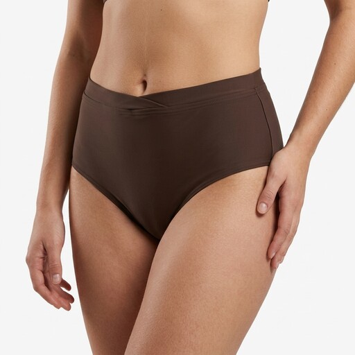 Dames high waist hipster bikinibroekje bruin