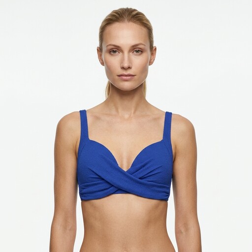 Voorgevormde dames bikinitop blauw