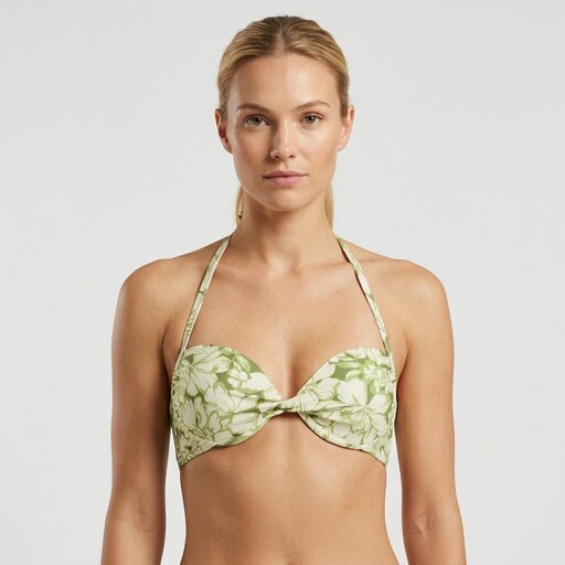 Voorgevormde dames bikinitop met bloemenprint