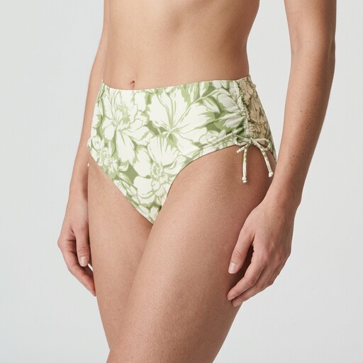 Dames bikinibroekje met bloemenprint groen