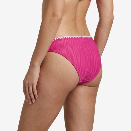 Dames bikinibroekje met structuur roze wit