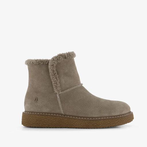 Gevoerde suède dames boots grijs