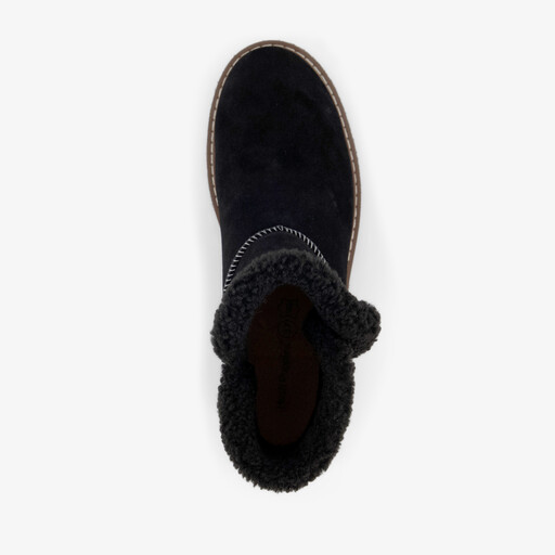 Gevoerde suède dames boots zwart