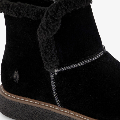 Gevoerde suède dames boots zwart
