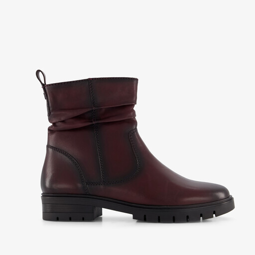 Leren dames boots bordeauxrood